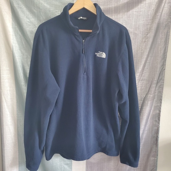 The North Face Other - The North Face Mens XL Navy Blue Waffle Grid Fleece Quarter Zip Pullover
